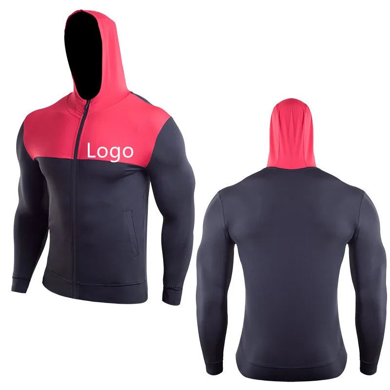 

Custom Logo 4 Way Elastic Breathable Long Sleeved GYM Fitness Workout Jogging Tracksuit Men's Hoodies & Sweatshirts, 3 color