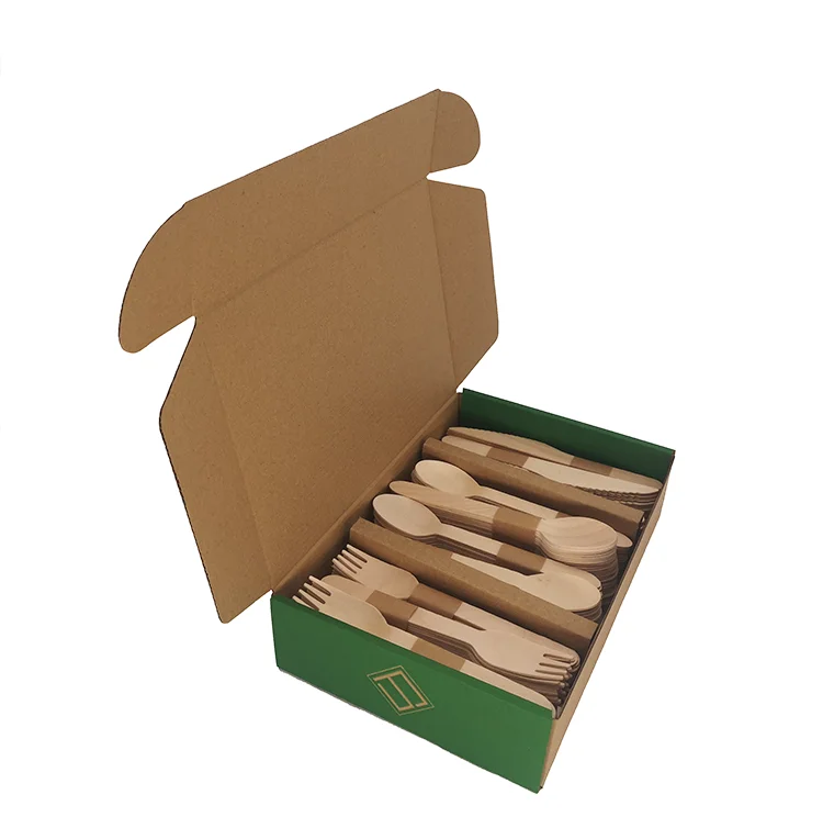 

200pcs/box set Compostable Eco-friendly Disposable bamboo fork spoon knife wooden tableware/cutlery/flatware set, Natural color