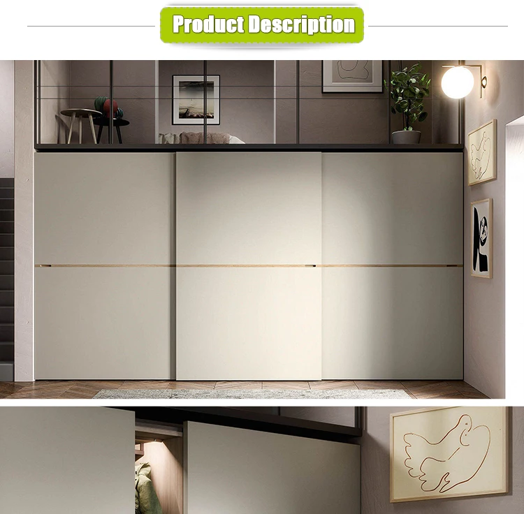 Guangzhou factory wholesale new design furniture modern sliding door bedroom wardrobe