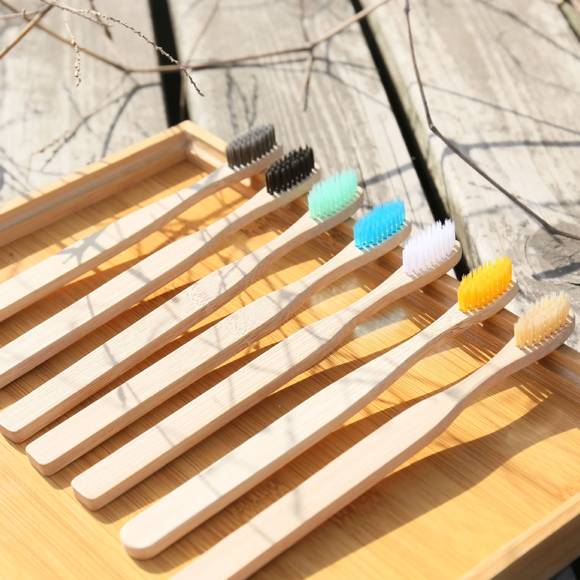 

organic Eco friendly toothbrush bamboo products with free sample, Natural bamboo color