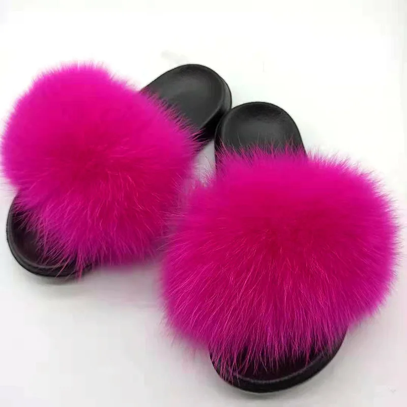 

real fur slipper yuejin fur slippers fur slippers sets, Customized color