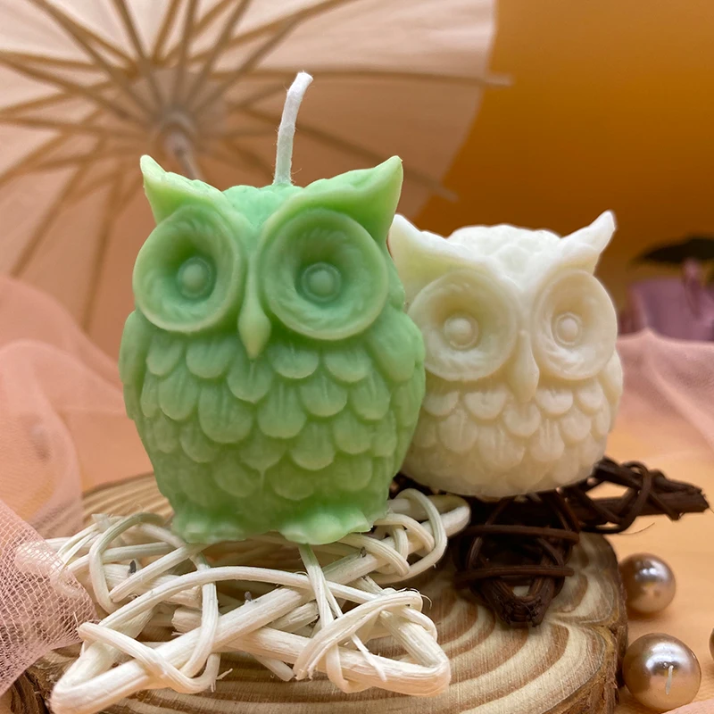 

B-3001 owl mold for candle making lotion bar cake decoration soap cute silicone 3d, Random