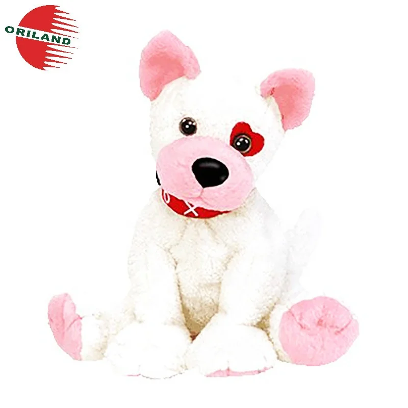 Customized I Love You Plush Dog Stuffed Animal Toy Valentine Puppy 