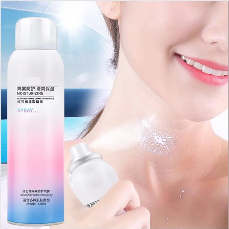 

Natural Herbal Skin Care Moisture Sunblock UV Protection Whitening Sunscreen Spray, White