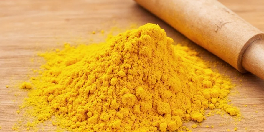 Bowl of bright yellow turmeric powder