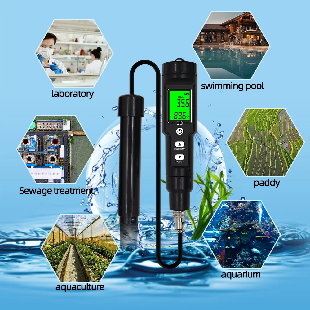 Portable Digital Dissolved Oxygen And Temperature Meter Oxygen Analyzer