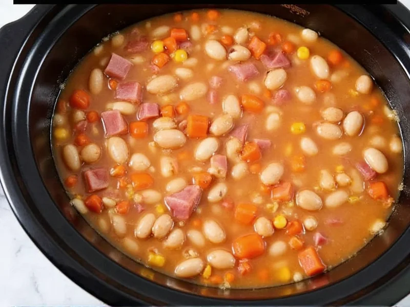 Perfect Crockpot Bean Soup with Ham Recipe