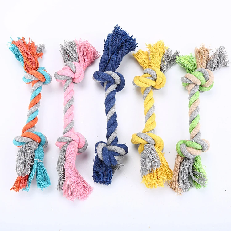 

pet dog toys dogs and cats bite rope double knot anti- bite cotton molar pet toys