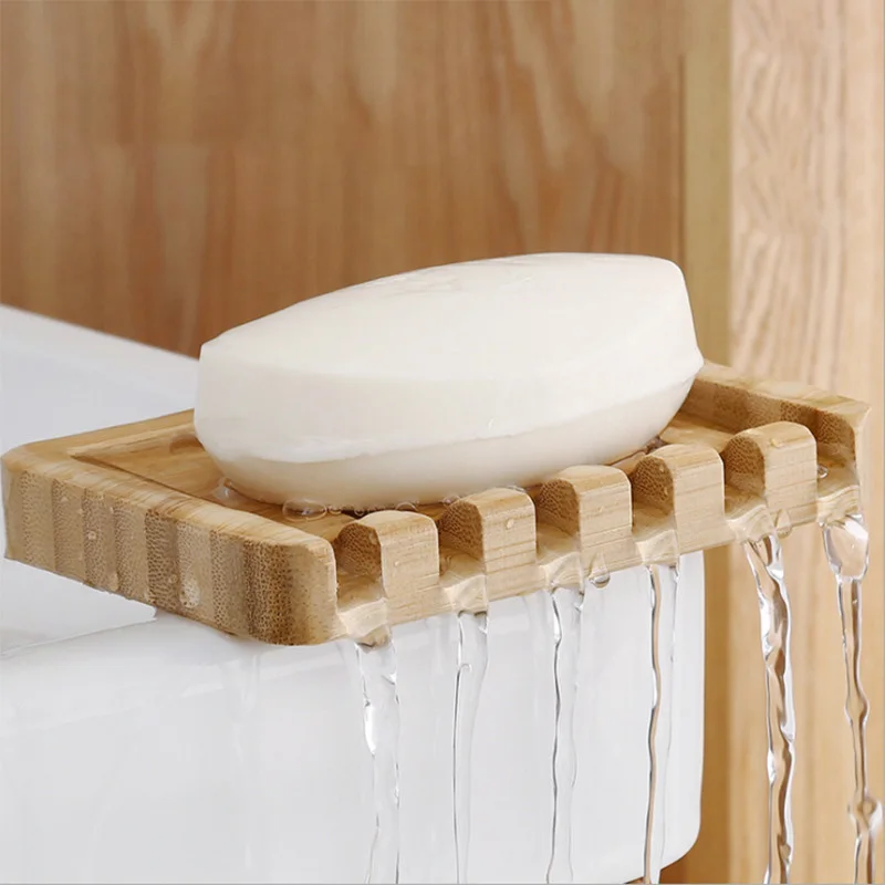 

Wholesale Bathroom Hollow Bamboo Wooden Soap Dish Tray Bamboo Soap Container Holder, Natural bamboo color