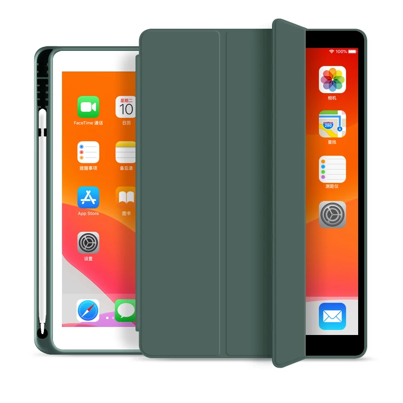 Smart Trifold Flip Case Cover for Apple iPad 7th Generation 10.2" 2019 with Pencil Holder, Soft Flexible Back Cover
