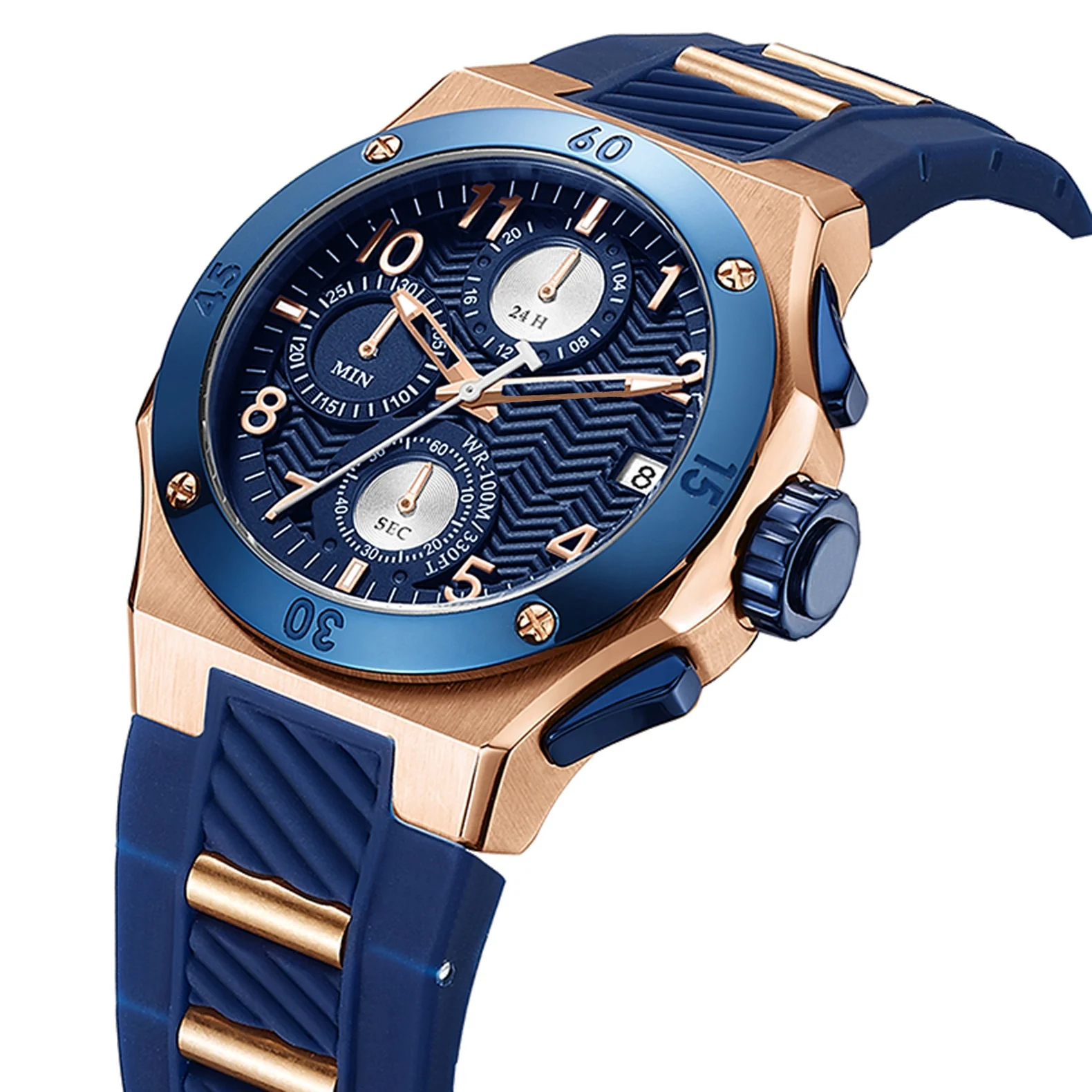 

Custom Logo Reloj De Hombre Waterproof Chronograph Wrist Watch Japan Movement Uhr Luxury Watches OEM Man Sport Watch, Customized colors