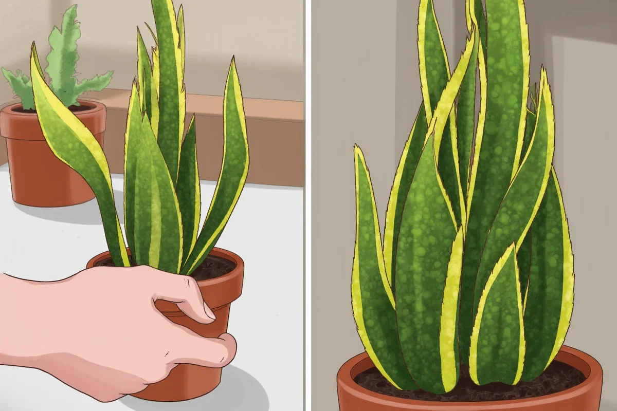 how to repot snake plant