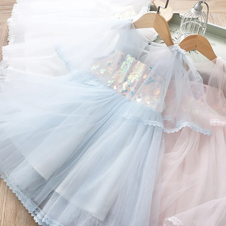 

girls dresses tulle suquin summer pink blue lace cotton kids clothing wholesale children's clothes baby clothes