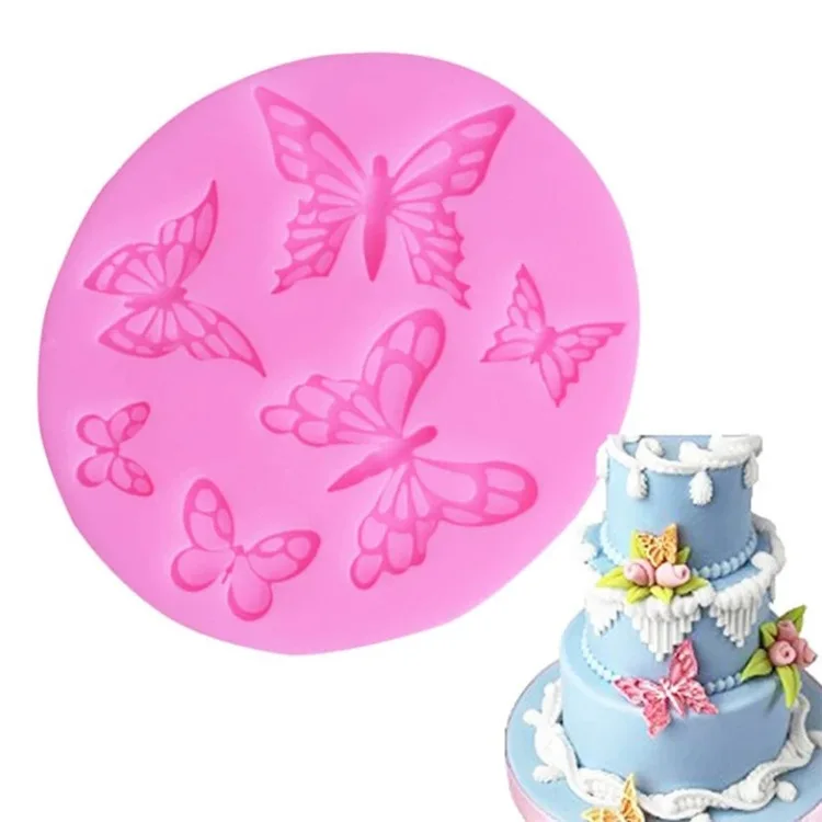 

3D Cheap and Fun Butterfly Fudge Baking Silicone Mold for Cookie Cake Decorating Nail Art and Clay Carving