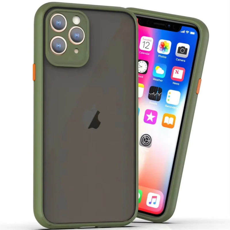 

Camera Protector Translucent Matte Phone Case For iPhone 11 Pro Max For Huawei P30 P40, Multi colors