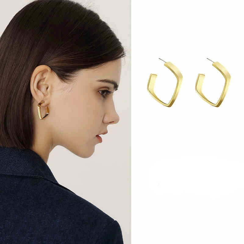 

2023 Trendy Vintage Gold Earrings for Women Fashion Geometric 18k Gold Plated Drop Earrings Minimalist Wedding Bridal Jewelry