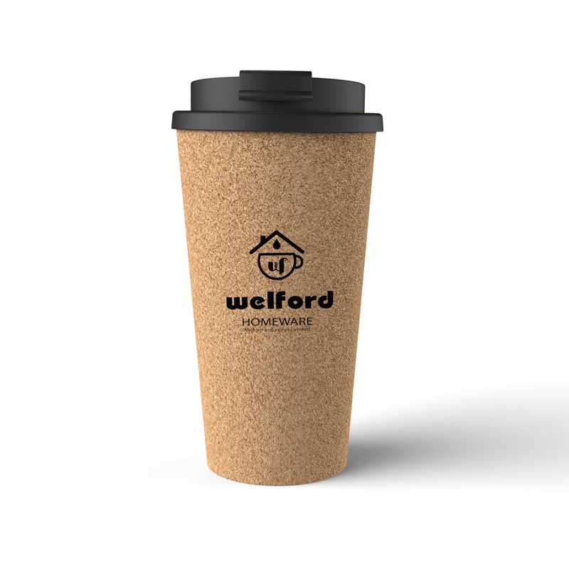 

Welford Wholesale Eco- Friendly Cork Cup Coffee To Go Mug Reusable Custom Coffee Mug with Lid, Customized