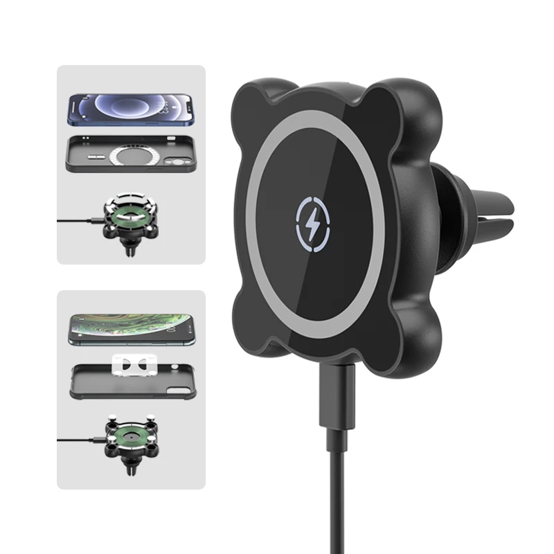 

Universal Wireless Phone Charger For iPhone12 Pro Max Magnetic Car Charger 15W For Magsafe Car Wireless Charger