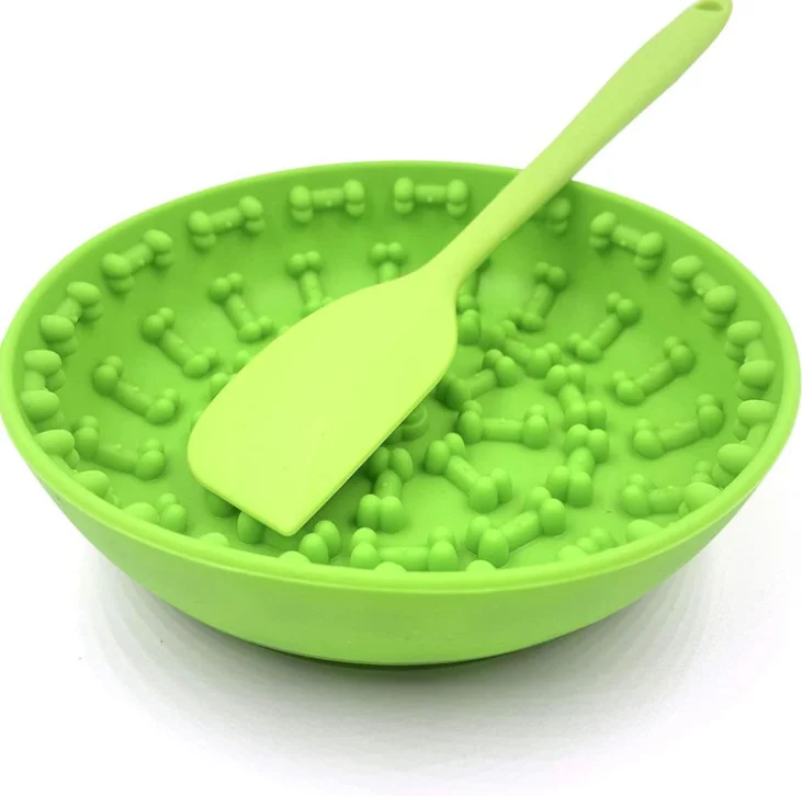 

Hot Selling Silicone Pet Bowl Folding Bone Printing Dog Bowl With A Shovel