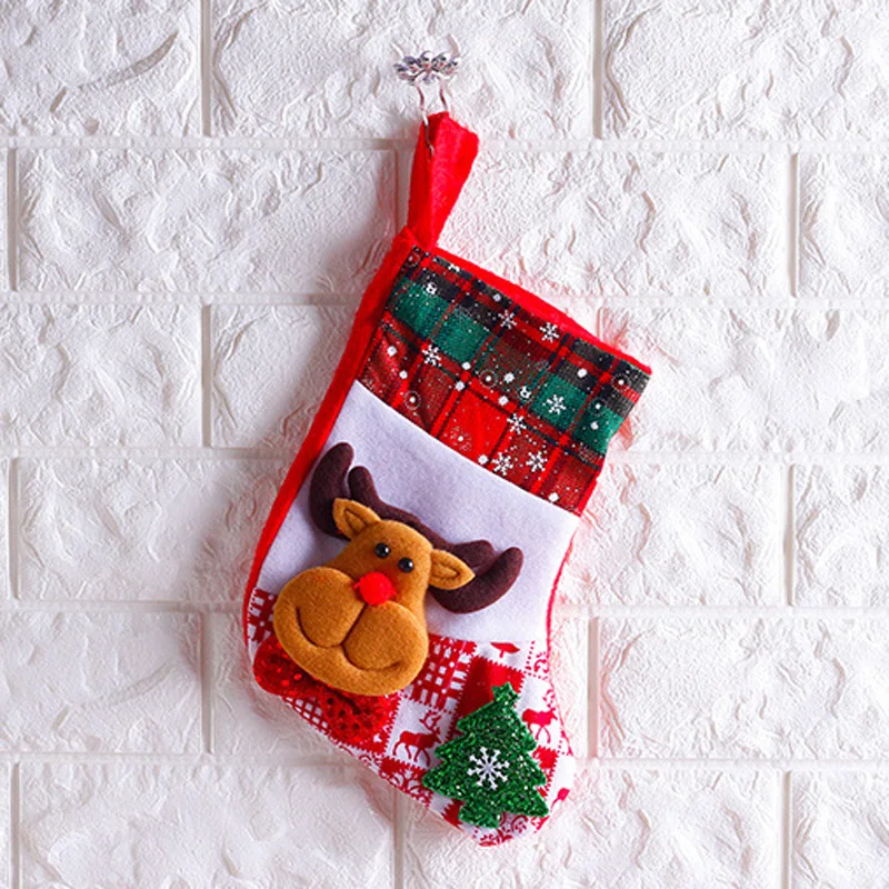 
2020 New Arrivals Christmas Sock Gift Bags Party Candy Bags Santa Claus Snowman Tree Stocking Festival Xmas Decoration 