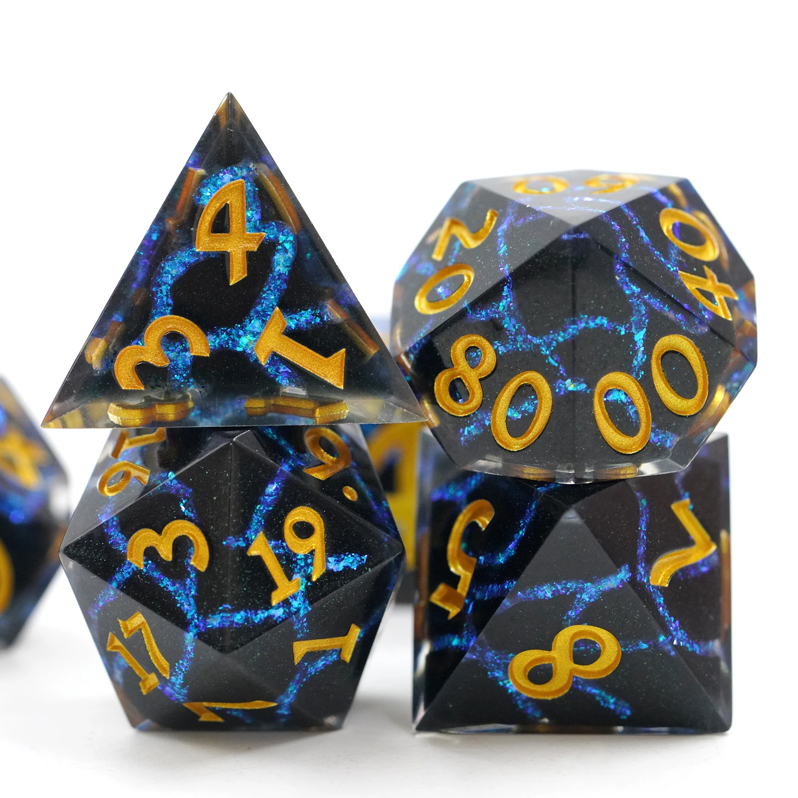 Dungeons & Dragons custom dice polyhedral dnd sharp edge dice crack dice 7pcs