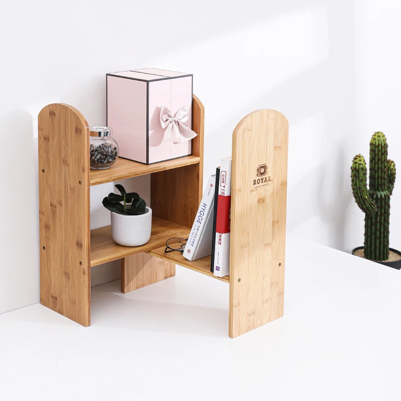 

Student home office bamboo storage rack bookshelf telescopic bookshelf