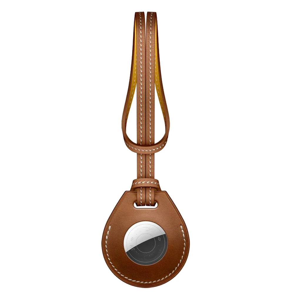 

DHL Free Luxury Shockproof Protective Leather Case For Apple Airtag Hangable Key Ring Luggage Tag Bag Charm Loop