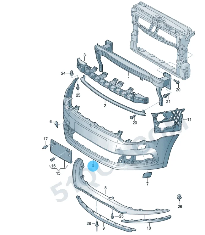 Артикулы запчастей. Фольксваген поло части переднего бампера. Детали передней части кузова Фольксваген поло седан. Схема передней части Фольксваген поло седан. Фольксваген поло схема переднего бампера.