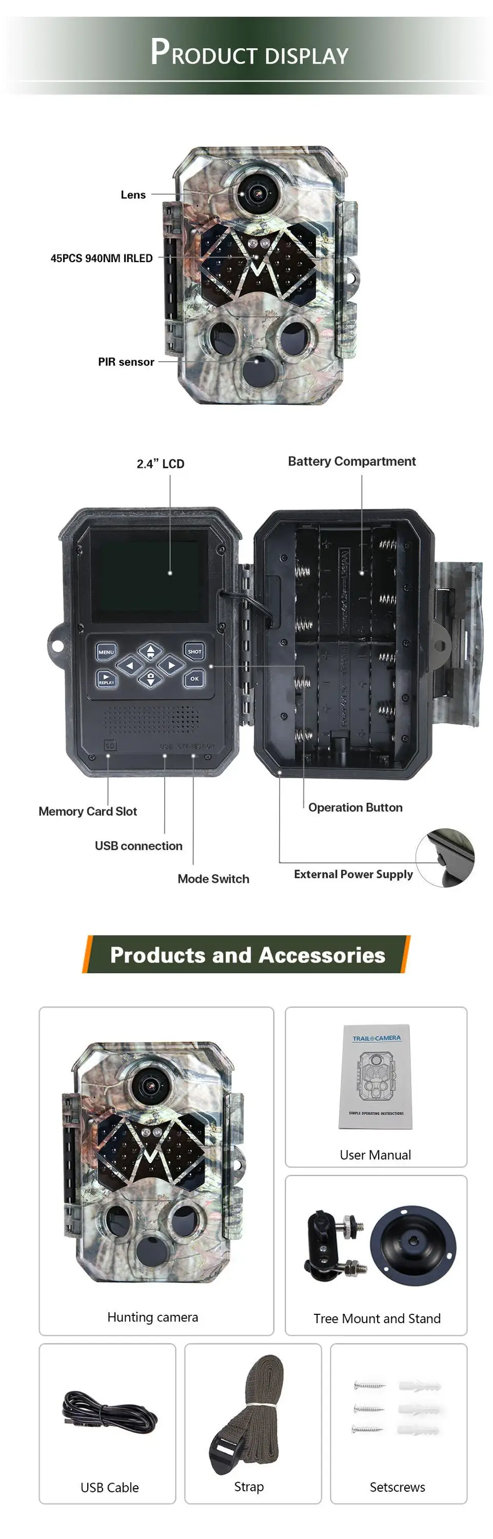 32mp 20mp Trail Camera 4k Trail Camera Ip66 Waterproof Night Vision