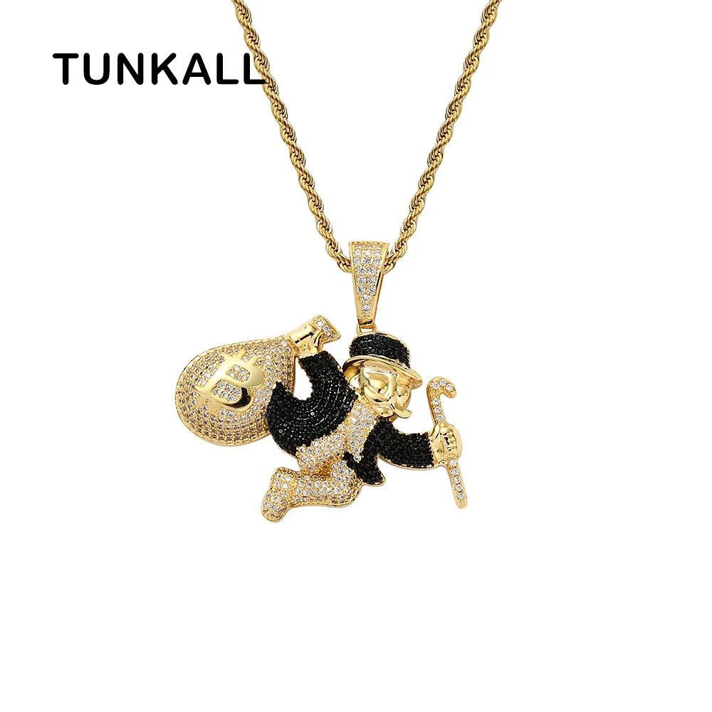 

CN319 Hip Hop Pendant Brass Micro pave with CZ Bling Bling Mens Necklace Rock Jewelry pendant