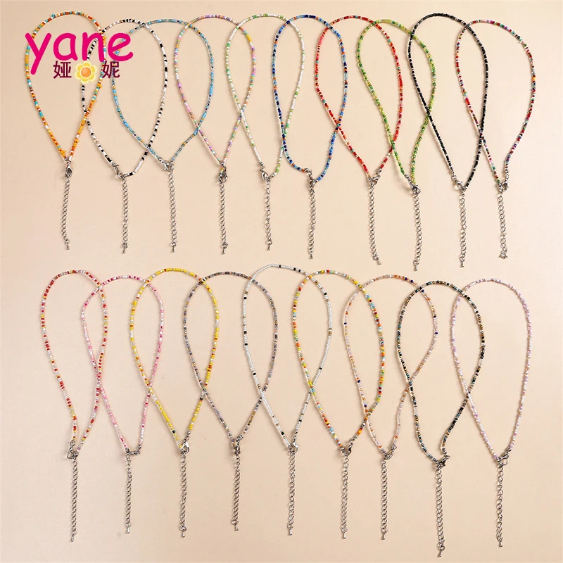 

YANE new macaron candy and jelly rice beaded necklace sweet and cute girly everything necklace