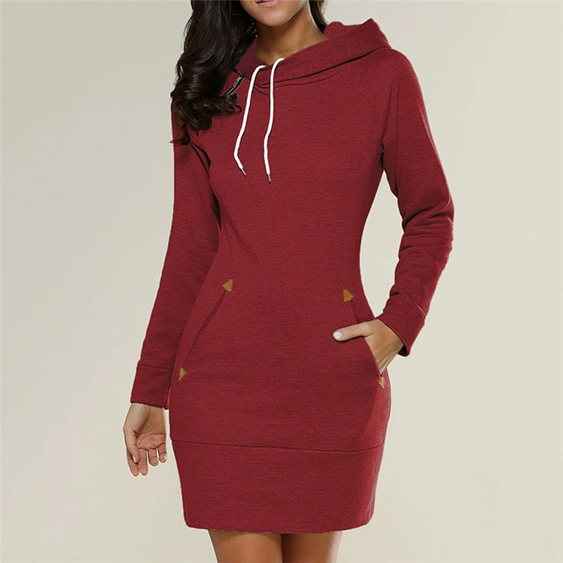 

Extra Long Hoodie Plain Hooded Elegant Sweatshirt 4xl 5xl Big Size Poleron Mujer 2020 Cord Tunic Hoodies Dress Women Casual Wear, Customized color