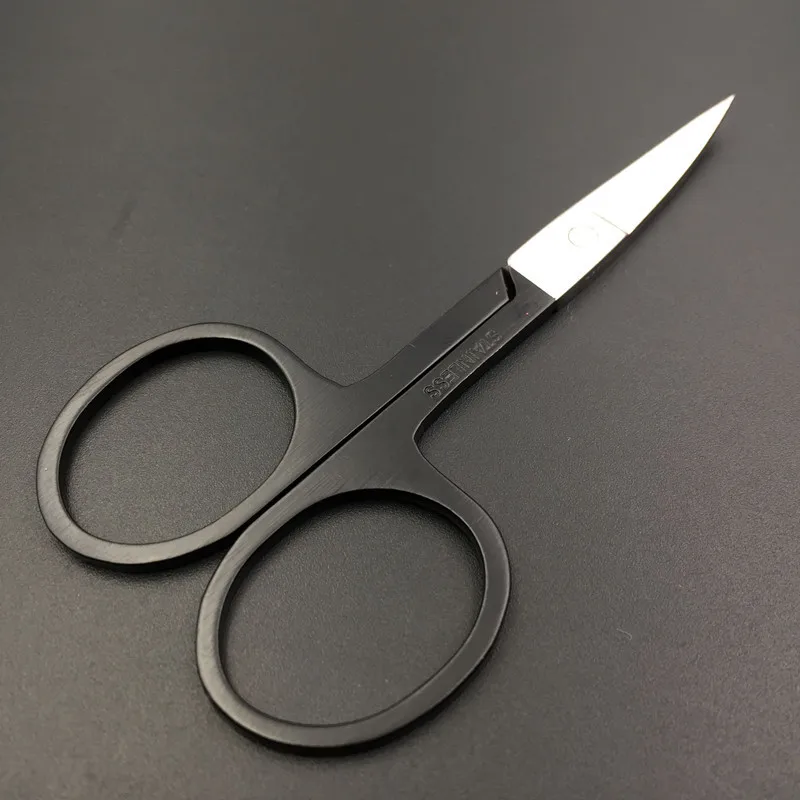 
Hot selling eyebrow trimming scissors black stainless steel spray paint scissors eyebrow cutting scissors 