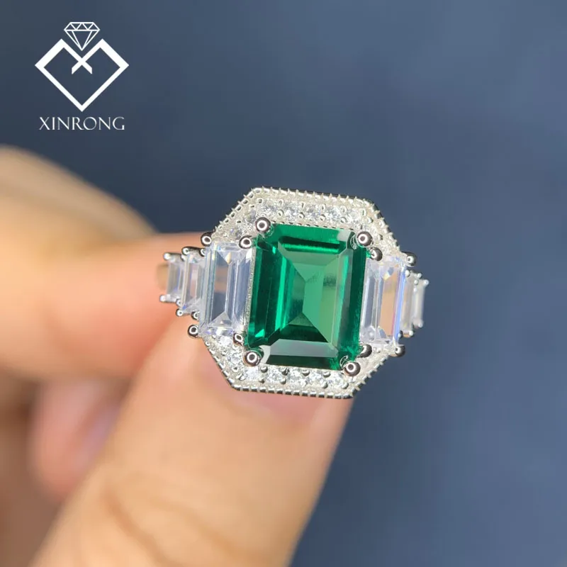 

High quality Zambian Emerald Jewelry Classic Fokken van smaragden lab grown created emerald rings For gifts