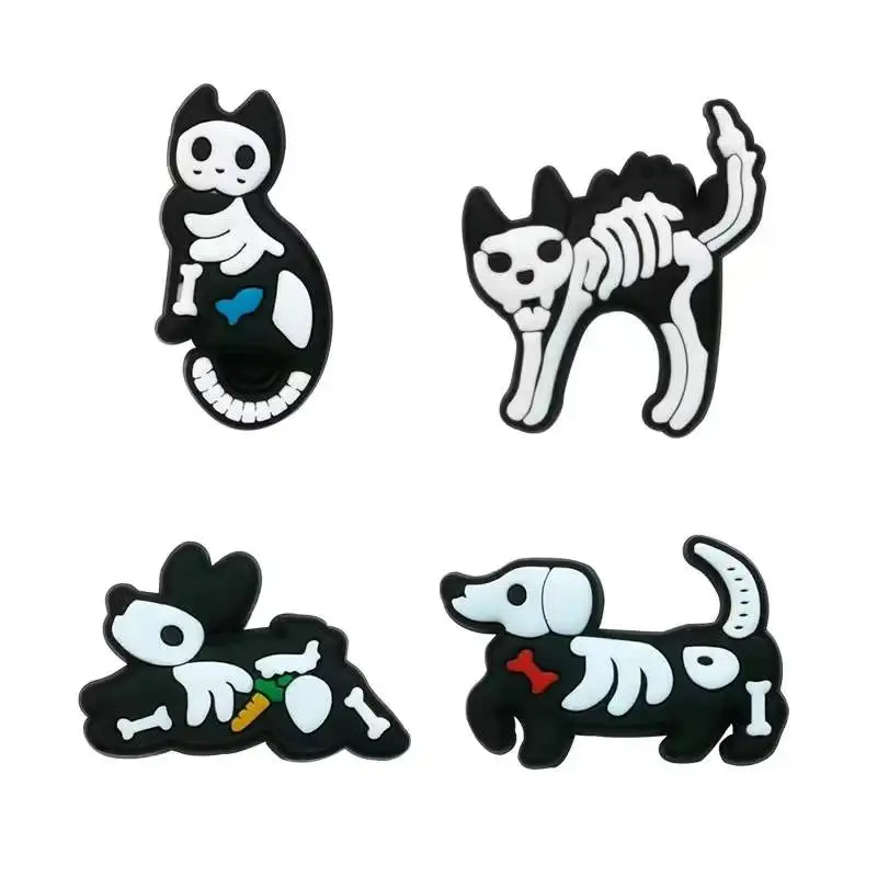 

4-5pcs a set Cartoon dog Wholesale PVC Clog Shoe Decorations Charms Amazon Soft Rubber Shoe croc Charms As a gift for the child, As picture