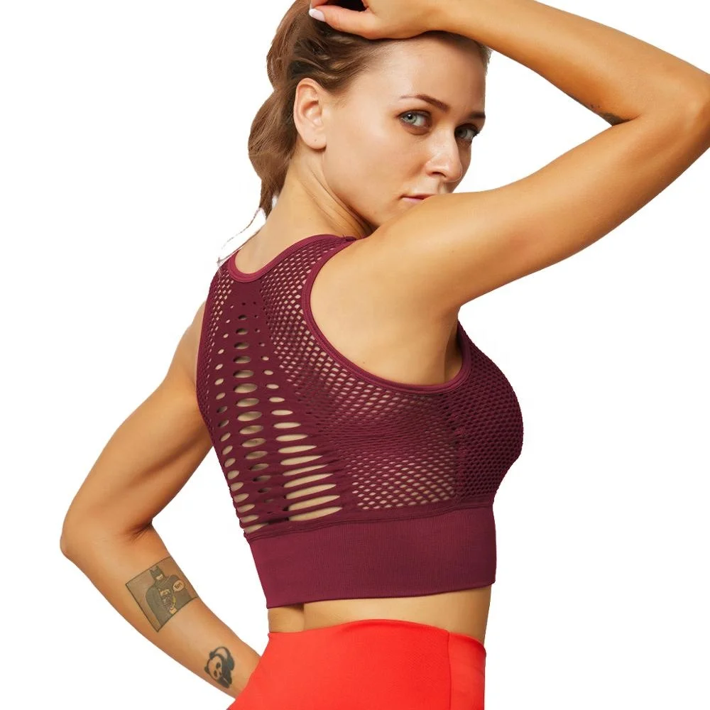 

Hot Sale Fashion Underwear Vest Stretch Wireless Women Sports Bra Yoga Bra, Pink/wine red/blue/black