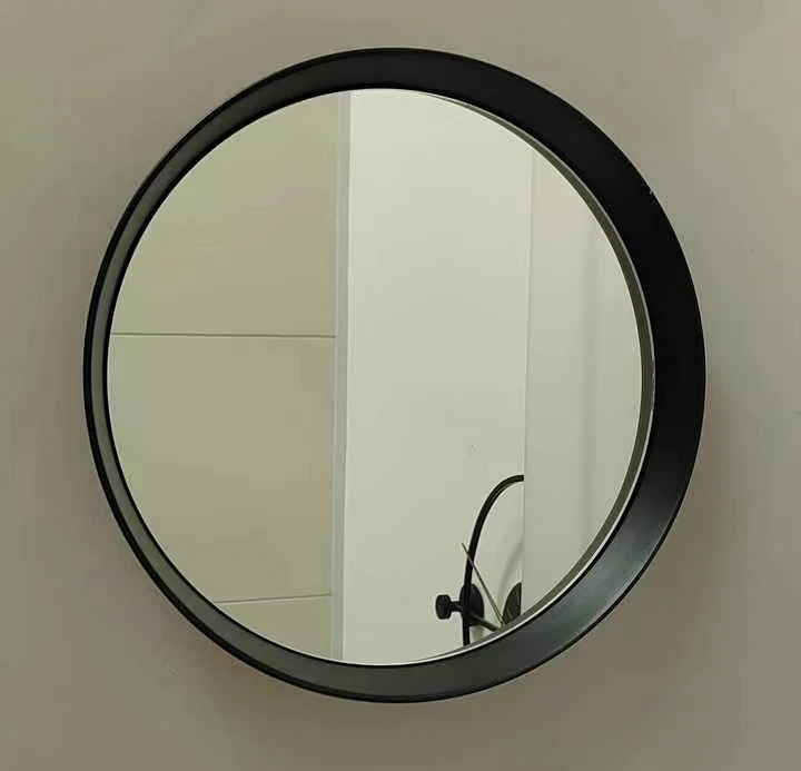 80X80CM Sleek Design Modern Simple Circle Wall Mirrors Black Frame Round Wall Mirror for Living Room