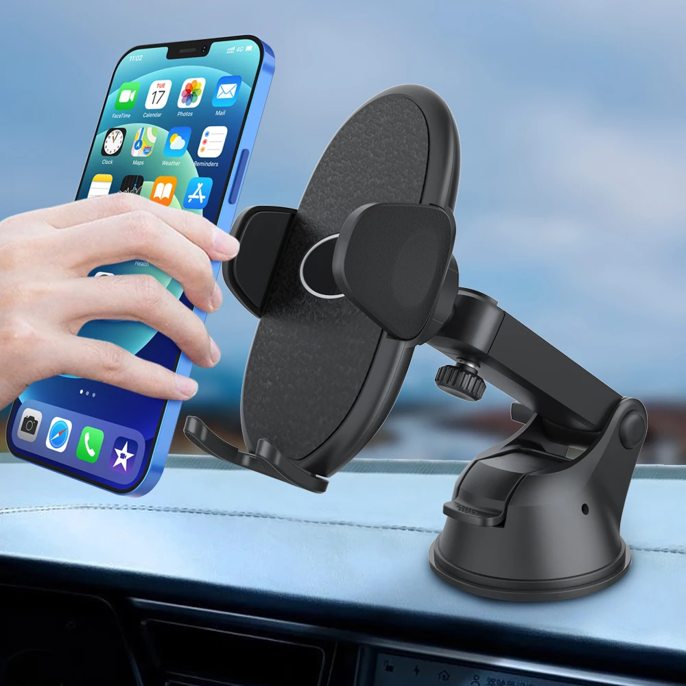 

Big Phones Friendly Strong Sticky Suction Cup Mobile Holder for Car Dashboard Windshield Compatible with All Mobile Phones