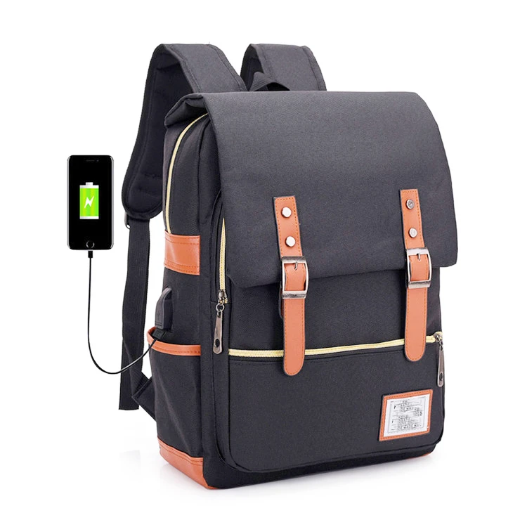 

Laptop Backpack Casual Day Pack Wide Opening Laptop Bag Boy Girl Student School Book Bag with USB Charging Port for Kids, Blue