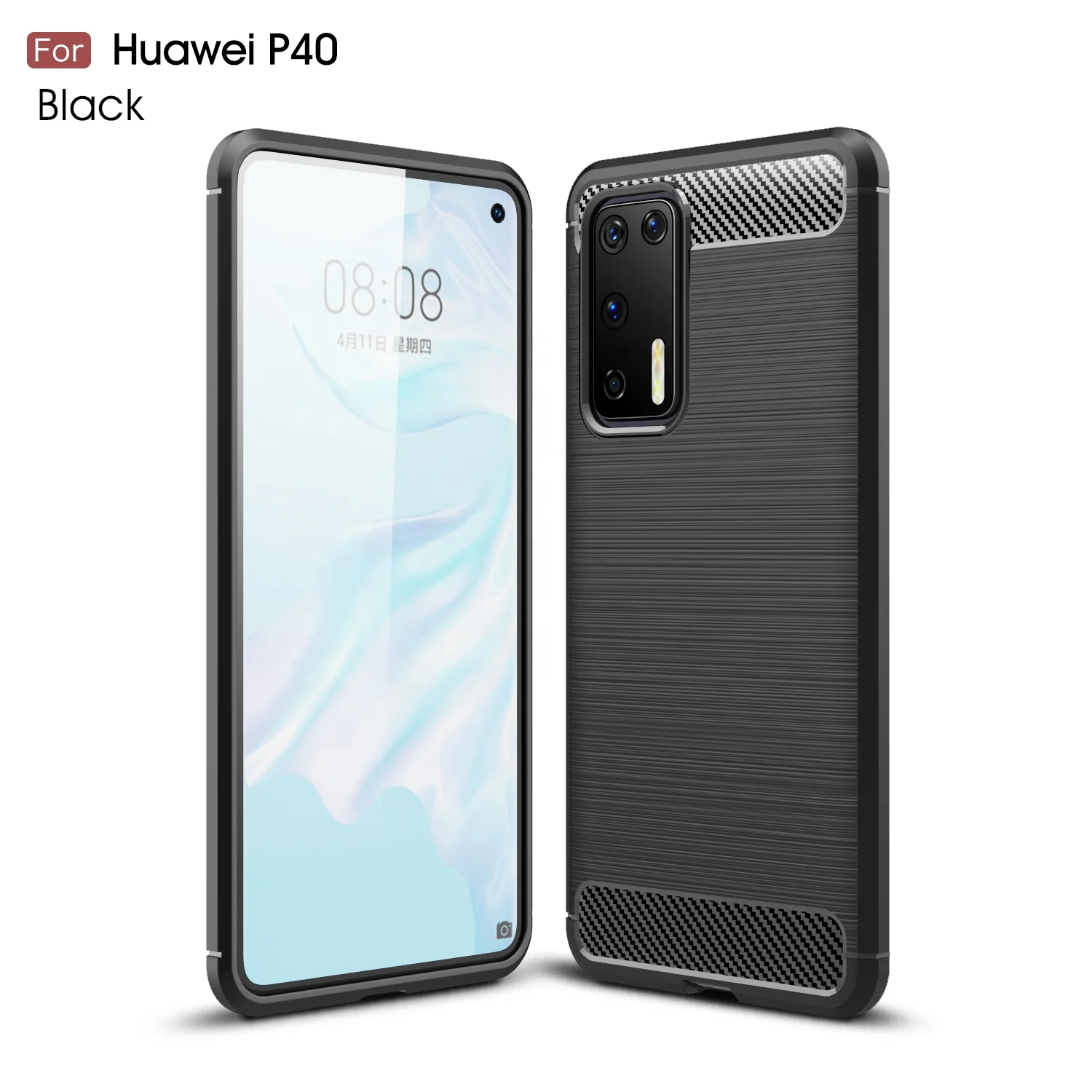 

New Arrival Protective Smartphone Cover Brushed TPU Carbon Fiber Phone Case For Huawei P40, Multi-color, can be customized