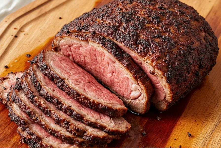 Finished Oven Cooked Beef Brisket Sliced