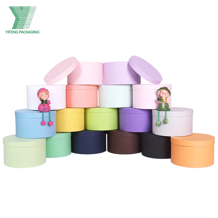 

Ready to ship round cylinder box wedding ring box luxury round gift box over 18 printing colors oem design logo