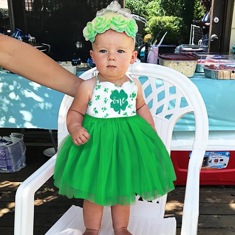 

2020 new Design St. Patrick's Day wholesale comfortable princess cute summer party toddler kids girl dress baby