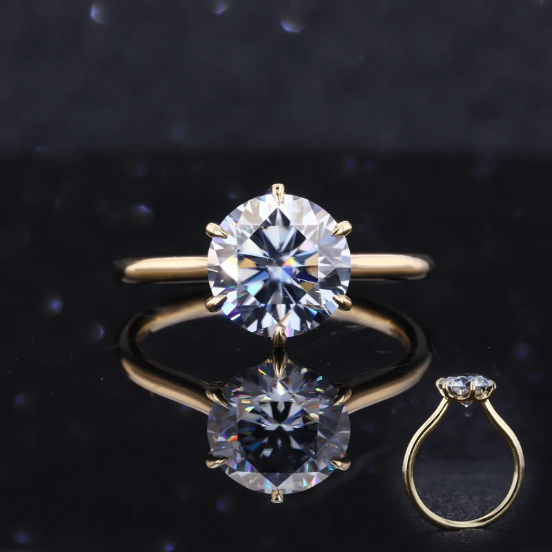 

starsgem 2021 New arrival cheap moissanite engagement rings 10k yellow gold 1.5 carat moissanite ring