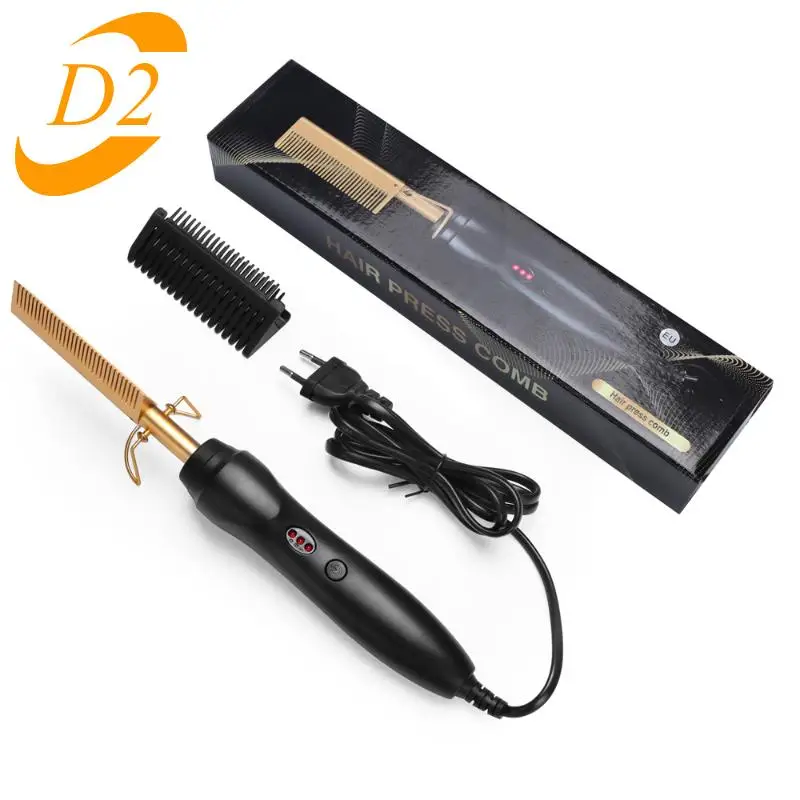 

Wholesale Hot Selling Electric Hot Straightener Hair Comb Curler Wet Dry Use Hair Flat Irons Hot Heating Comb For Hair