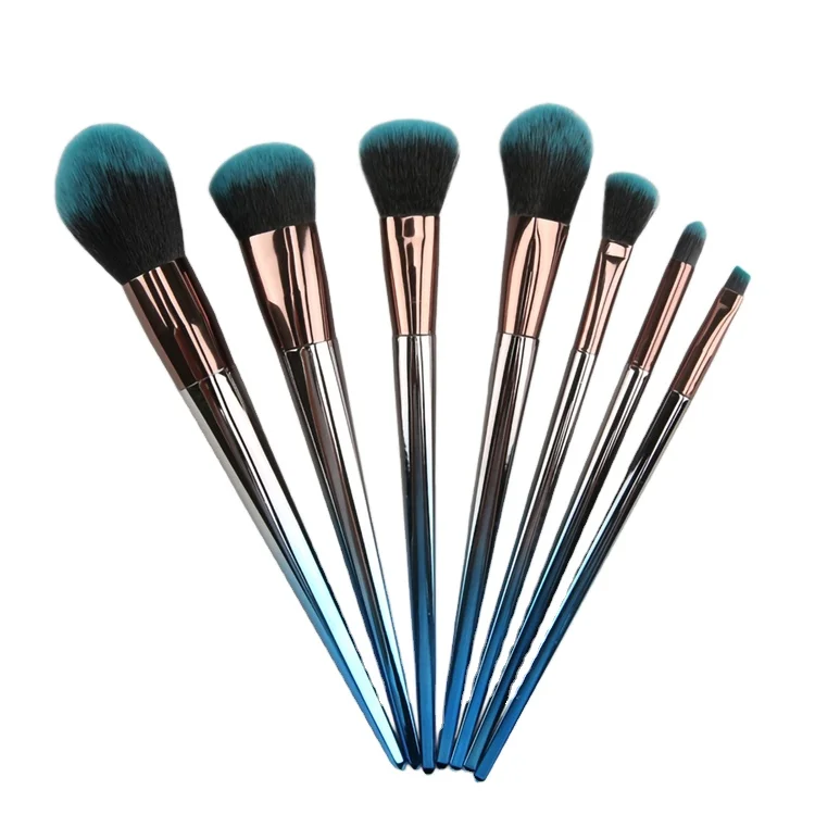 

Factory Wholesale Gradient blue beauty make up brush kit fan blush makeup brush