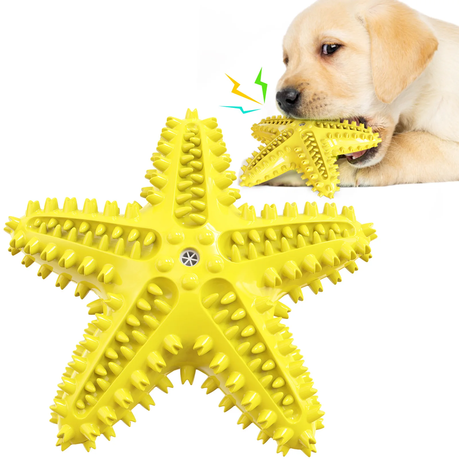 

Resistant To Gnawing And Abrasion Starfish Floating Dog Toy Pet Supplies Interesting Dog Molar Toy, Yellow, green,lake blue