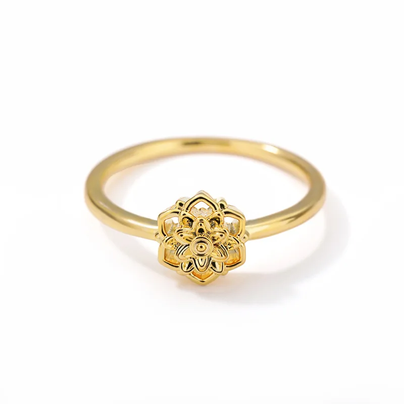 

2021 Hot Selling New Jewelry Lady Lotus Ring Personalized Month Flower Ring Lotus Ring, Gold silver