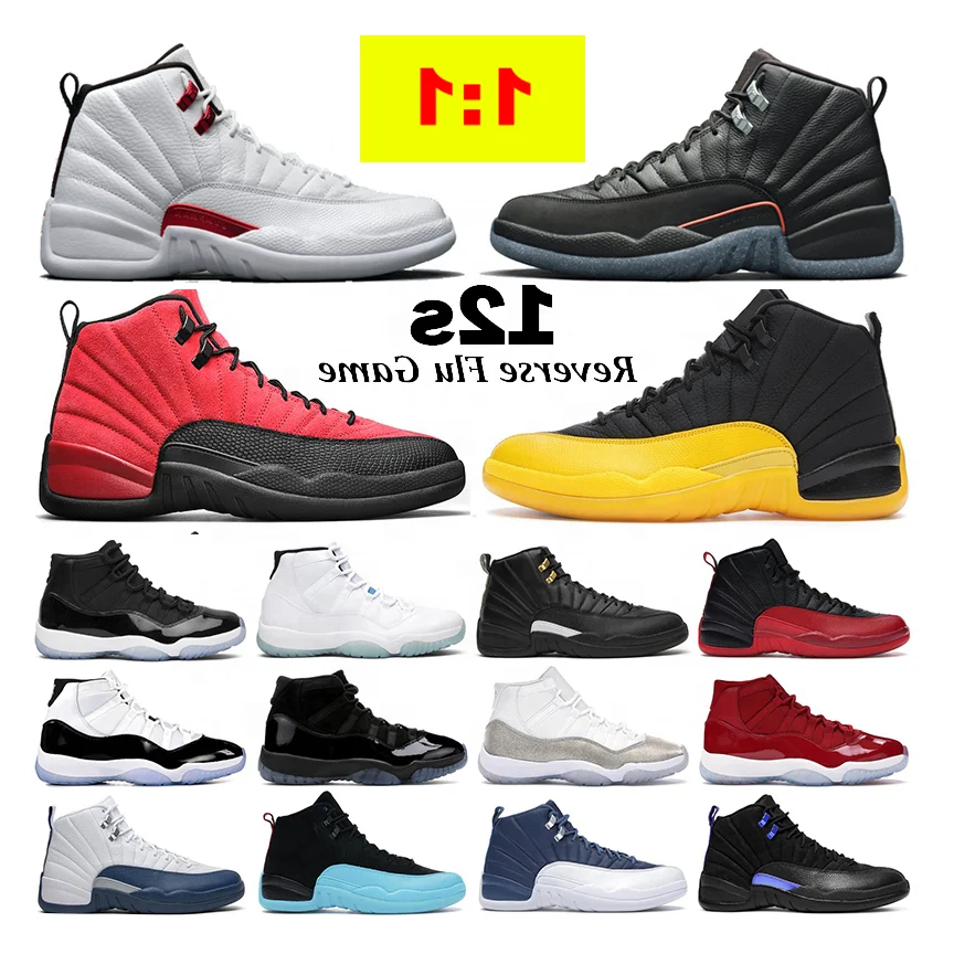 

High top shoes basketball shoes Utility Reverse Flu Game Dark women men's sneakers 12 retro 10 buy jumpmen AJ 12s 12 retro Twist