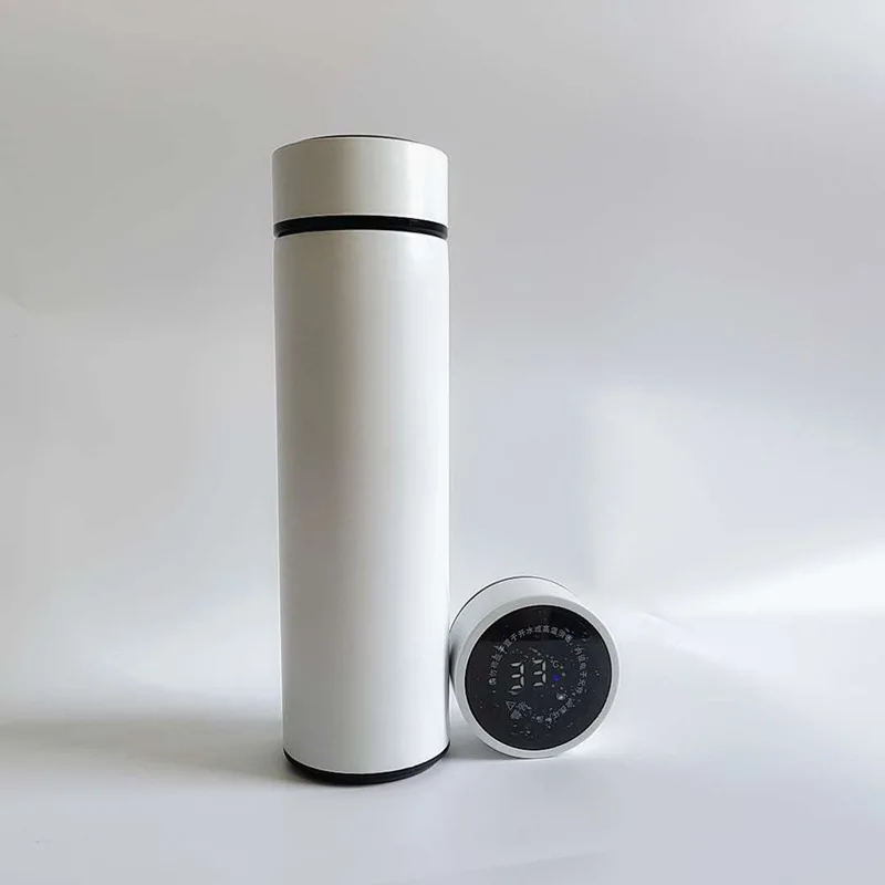 

Mikenda 500ml Stainless Steel Smart Water Bottle, Leak Proof, Double Walled, Keep Drink Hot & Cold, LED Temperature Display, Mix